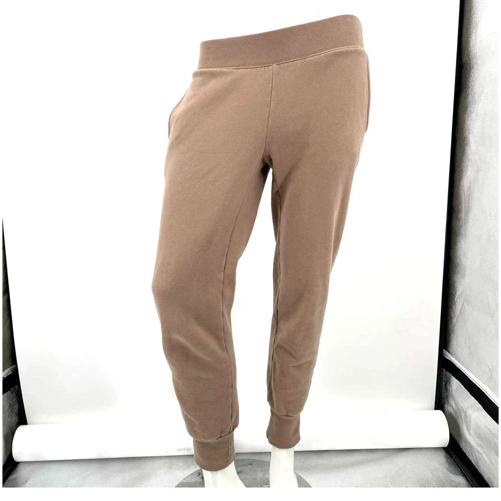 Aritzia Tna Cozy Fleece Boyfriend Cuffed‎ Sweatpants Joggers Tan Taupe Size 2XS